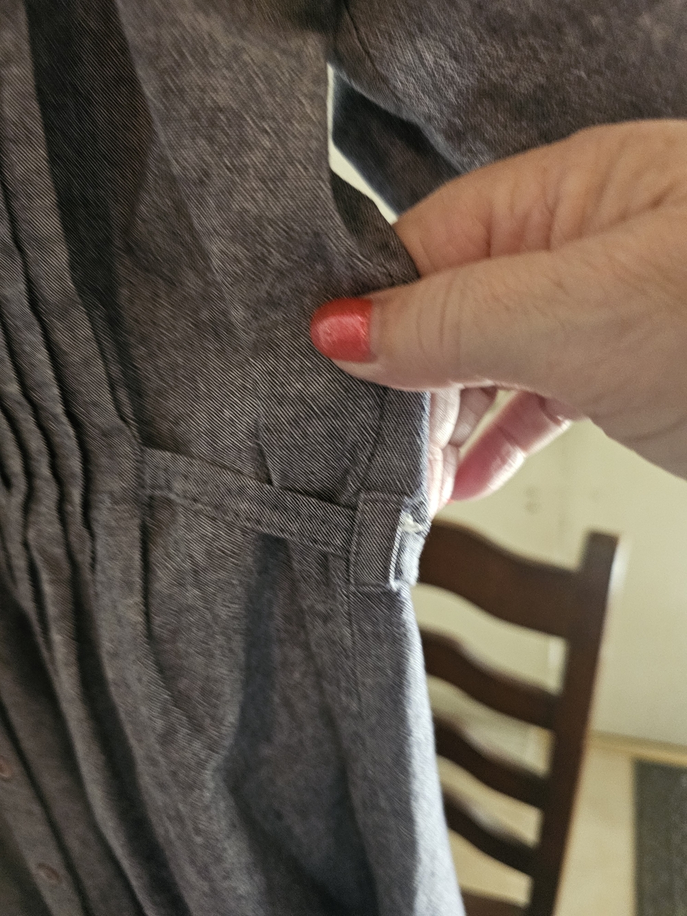 Speed Control Gray Pintuck Button-Front Shirt Jacket - Picture 8 of 10